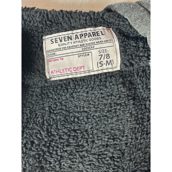 Seven Apparel Winter Zip Jacket Gray Sz‎ 7/8 Sherpa Lined - Picture 2 of 5